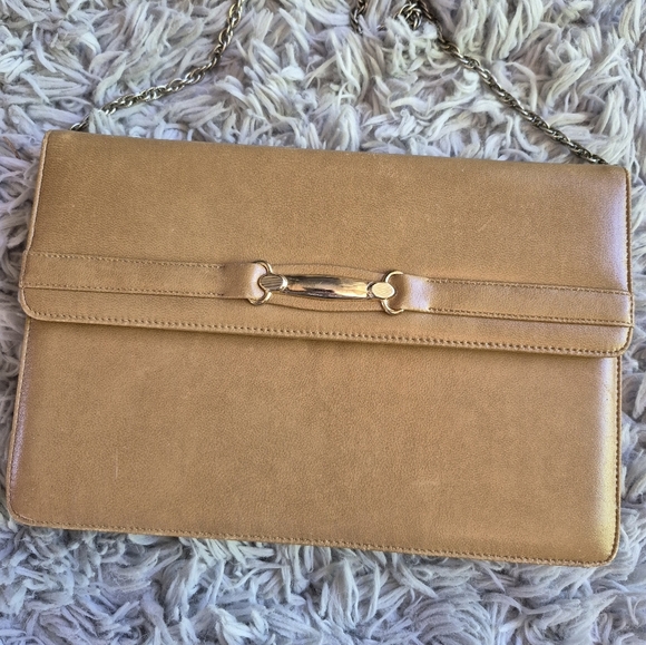 Vintage Francois Tan Leather Handbag Purse with‎ Interior Mirror Made in USA - Picture 5 of 13